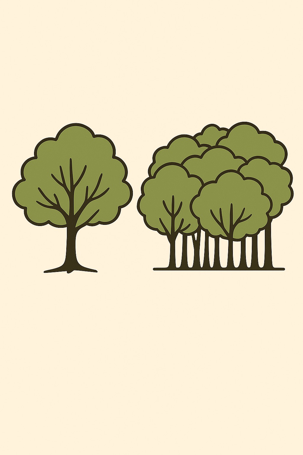 Uma árvore vs. floresta